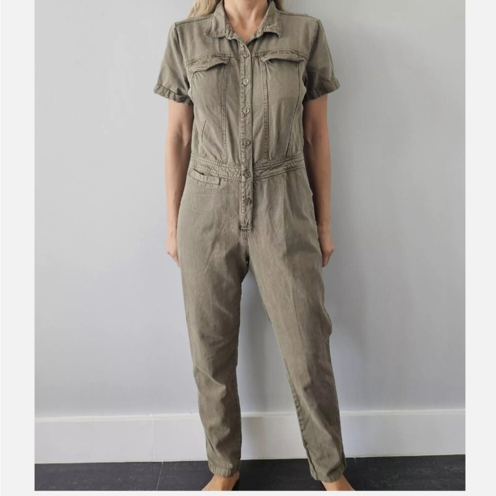 Young Fabulous & Broke Denim Jumpsuit Sage Green Sz S
